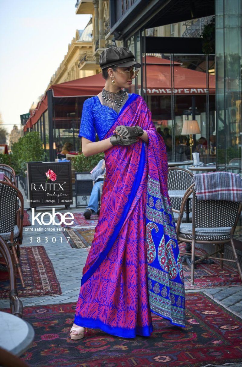 Kobe Nx By Rajtex Satin Crepe Modern Printed Saree